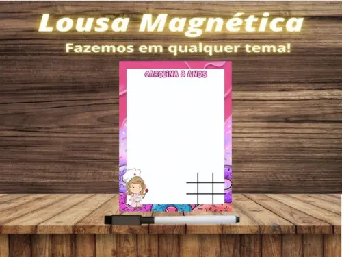 Lousa Magnética + Jogo da Velha Confeitaria com Embalagem