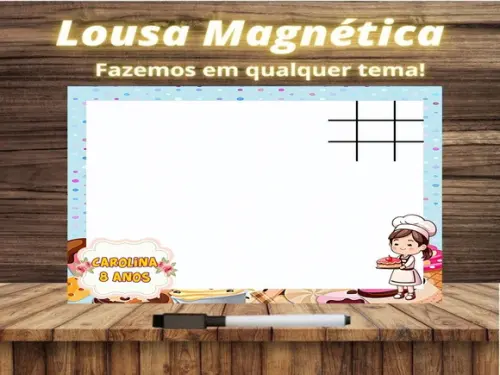 Lousa Magnética + Jogo da Velha Confeitaria com Embalagem