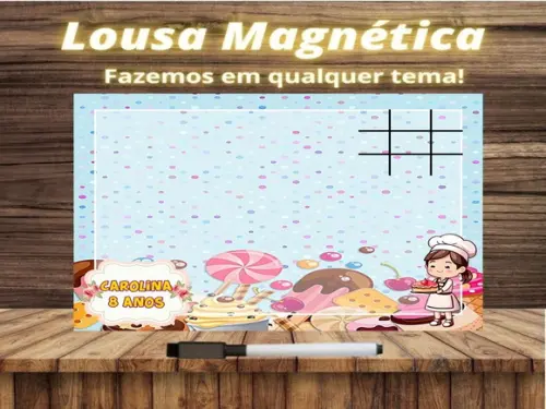 Lousa Magnética + Jogo da Velha Confeitaria com Embalagem
