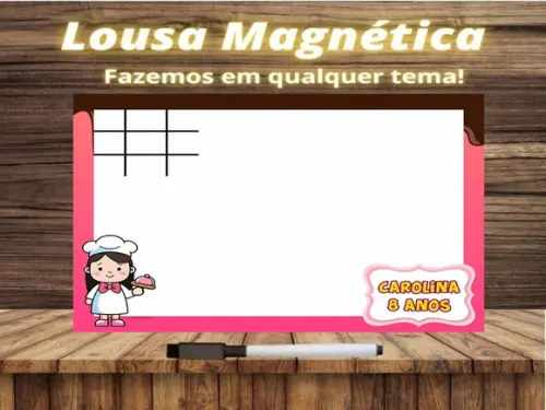 Lousa Magnética + Jogo da Velha Confeitaria com Embalagem