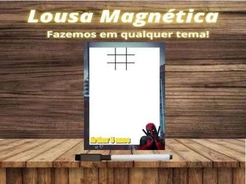 Lousa Magnética + Jogo da Velha Deadpool com Embalagem