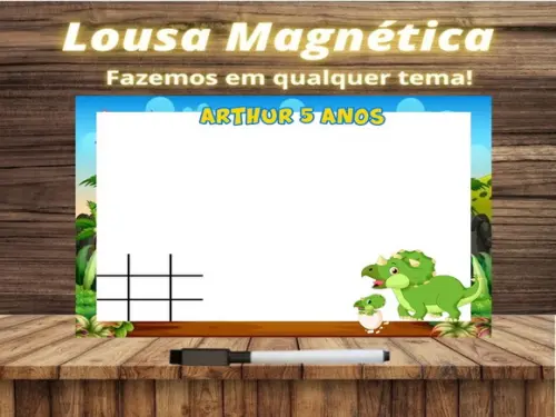 Lousa Magnética + Jogo da Velha Dinossauro com Embalagem