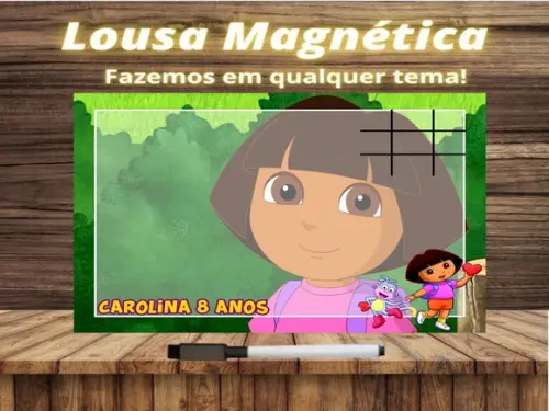 Lousa Magnética + Jogo da Velha Dora Aventureira c Embalagem