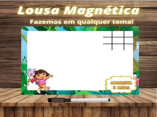Lousa Magnética + Jogo da Velha Dora Aventureira c Embalagem