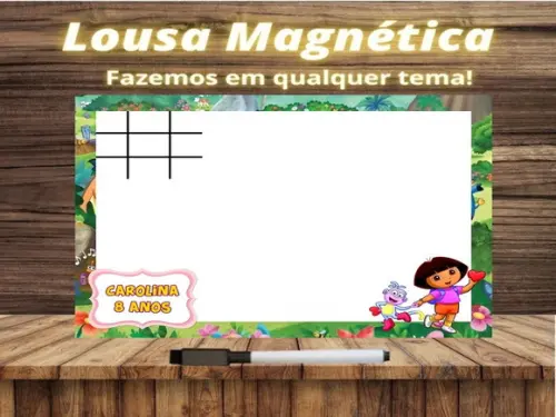 Lousa Magnética + Jogo da Velha Dora Aventureira c Embalagem