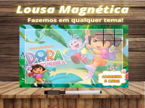 Lousa Magnética + Jogo da Velha Dora Aventureira c Embalagem