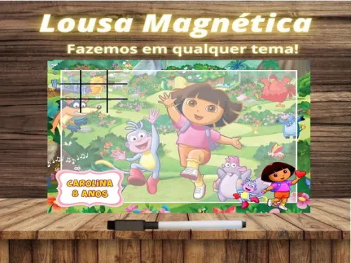 Lousa Magnética + Jogo da Velha Dora Aventureira c Embalagem