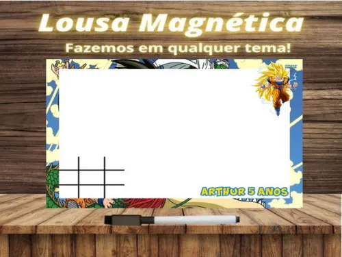 Lousa Magnética + Jogo da Velha Dragon Ball Z com Embalagem