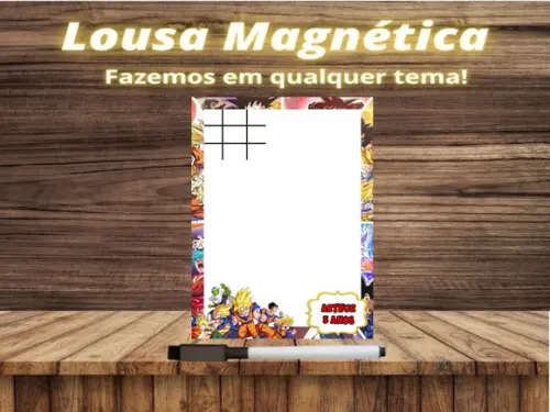 Lousa Magnética + Jogo da Velha Dragon Ball Z com Embalagem