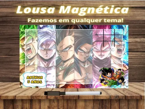 Lousa Magnética + Jogo da Velha Dragon Ball Z com Embalagem
