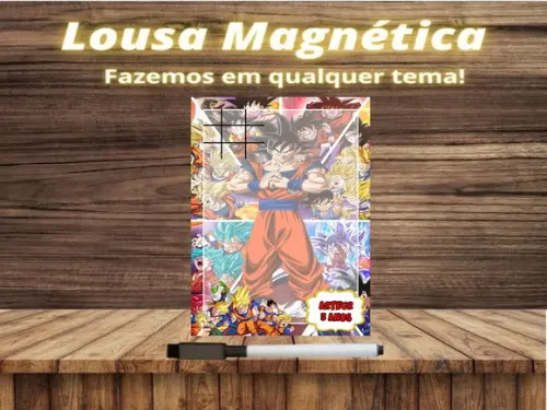 Lousa Magnética + Jogo da Velha Dragon Ball Z com Embalagem