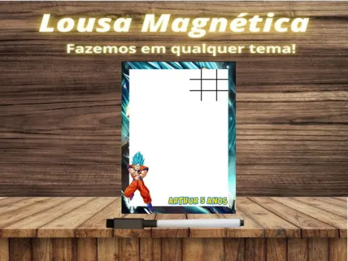 Lousa Magnética + Jogo da Velha Dragon Ball Z com Embalagem