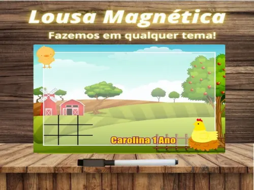 Lousa Magnética + Jogo da Velha Fazendinha com Embalagem