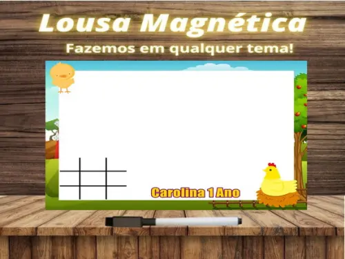 Lousa Magnética + Jogo da Velha Fazendinha com Embalagem