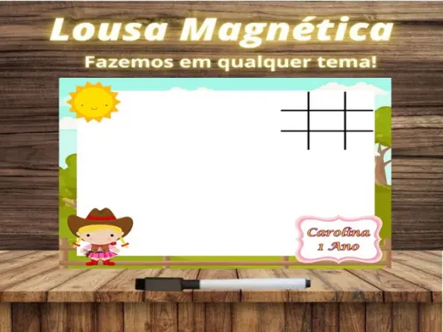 Lousa Magnética + Jogo da Velha Fazendinha com Embalagem