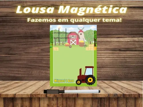 Lousa Magnética + Jogo da Velha Fazendinha com Embalagem