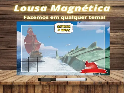 Lousa Magnética + Jogo da Velha Fera do Mar com Embalagem
