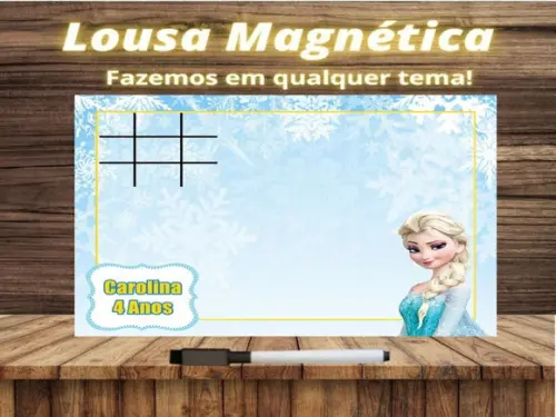 Lousa Magnética + Jogo da Velha Frozen com Embalagem