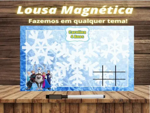 Lousa Magnética + Jogo da Velha Frozen com Embalagem