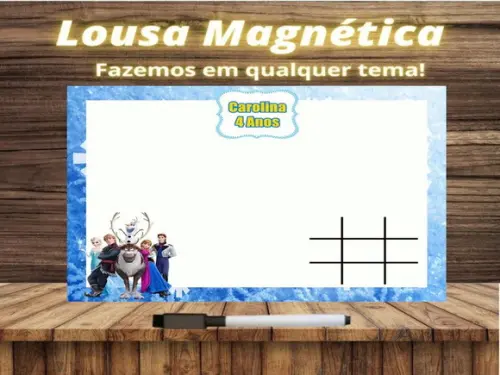 Lousa Magnética + Jogo da Velha Frozen com Embalagem