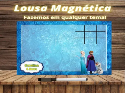 Lousa Magnética + Jogo da Velha Frozen com Embalagem