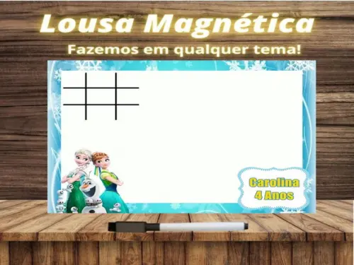 Lousa Magnética + Jogo da Velha Frozen com Embalagem