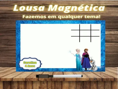 Lousa Magnética + Jogo da Velha Frozen com Embalagem