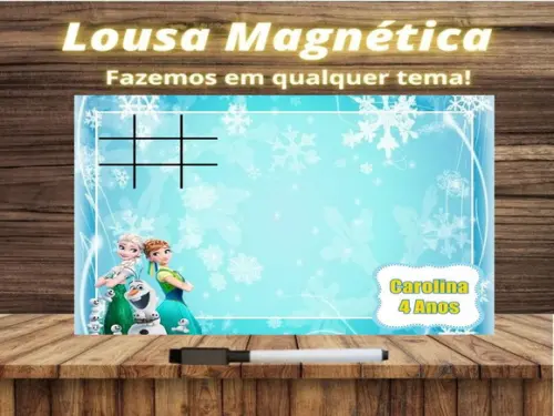 Lousa Magnética + Jogo da Velha Frozen com Embalagem