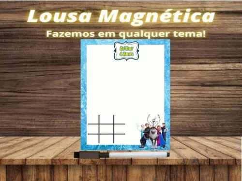 Lousa Magnética + Jogo da Velha Frozen com Embalagem