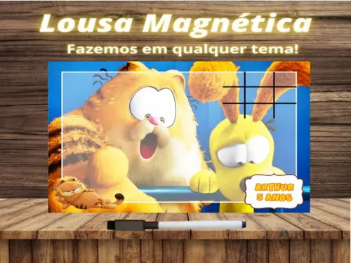 Lousa Magnética + Jogo da Velha Garfield com Embalagem