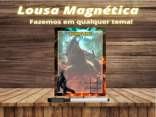 Lousa Magnética + Jogo da Velha Godzilla com Embalagem