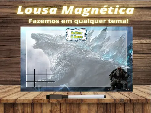 Lousa Magnética + Jogo da Velha Godzilla com Embalagem