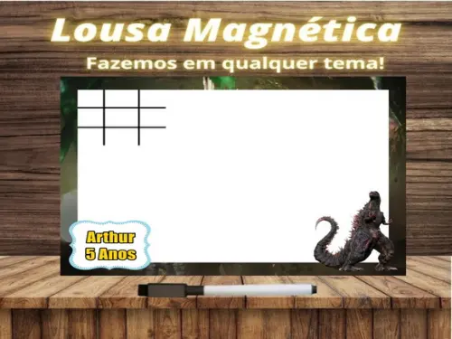 Lousa Magnética + Jogo da Velha Godzilla com Embalagem