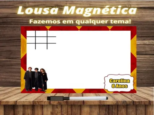 Lousa Magnética + Jogo da Velha Harry Potter com Embalagem