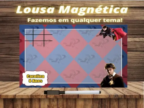 Lousa Magnética + Jogo da Velha Harry Potter com Embalagem