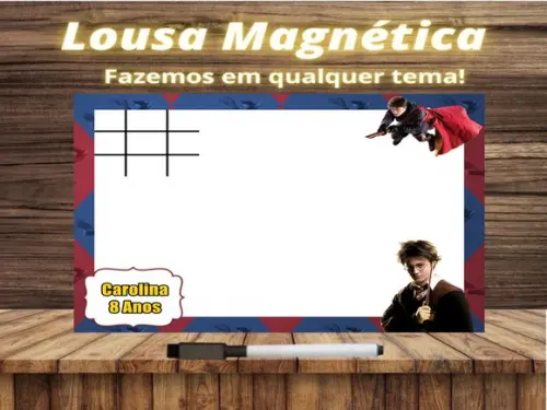 Lousa Magnética + Jogo da Velha Harry Potter com Embalagem