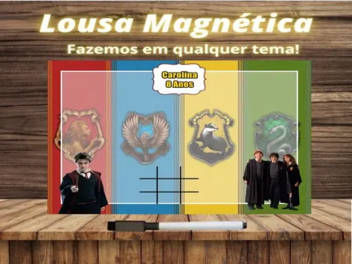 Lousa Magnética + Jogo da Velha Harry Potter com Embalagem