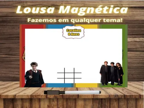 Lousa Magnética + Jogo da Velha Harry Potter com Embalagem
