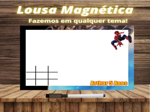 Lousa Magnética + Jogo da Velha Homem Aranha com Embalagem