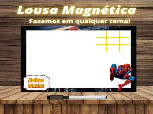 Lousa Magnética + Jogo da Velha Homem Aranha com Embalagem