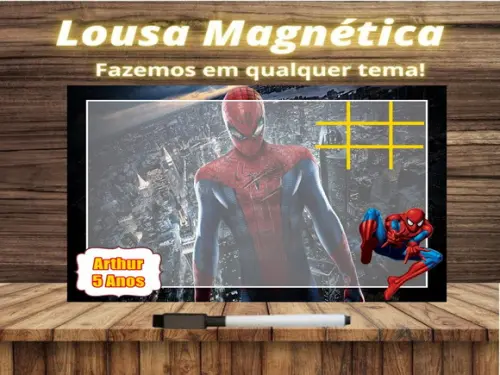 Lousa Magnética + Jogo da Velha Homem Aranha com Embalagem