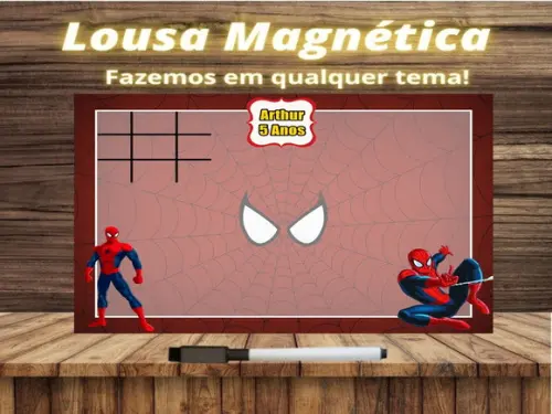 Lousa Magnética + Jogo da Velha Homem Aranha com Embalagem