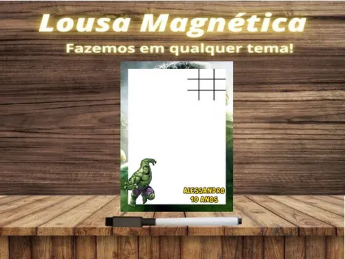 Lousa Magnética + Jogo da Velha Hulk com Embalagem