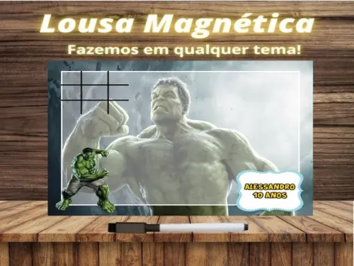 Lousa Magnética + Jogo da Velha Hulk com Embalagem