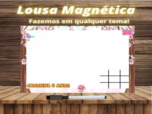 Lousa Magnética + Jogo da Velha Jardim Encantado c Embalagem