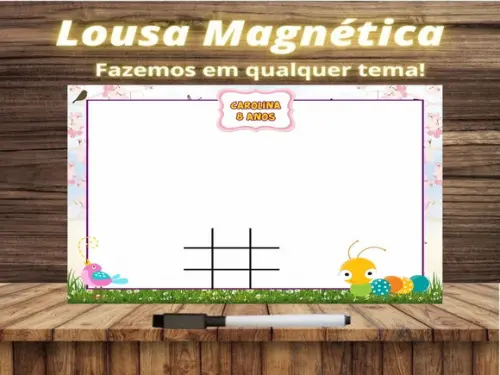 Lousa Magnética + Jogo da Velha Jardim Encantado c Embalagem