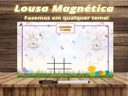 Lousa Magnética + Jogo da Velha Jardim Encantado c Embalagem