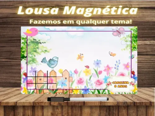 Lousa Magnética + Jogo da Velha Jardim Encantado c Embalagem