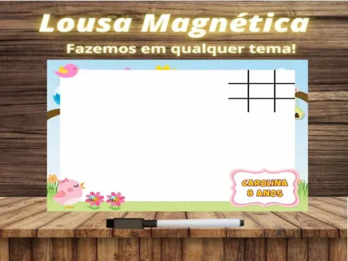 Lousa Magnética + Jogo da Velha Jardim Encantado c Embalagem