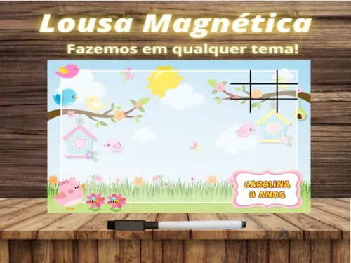 Lousa Magnética + Jogo da Velha Jardim Encantado c Embalagem